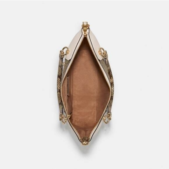 Coach Brown & White Signature Canvas & Leather Mini Tote Crossbody Bag With Adju - Picture 2 of 16